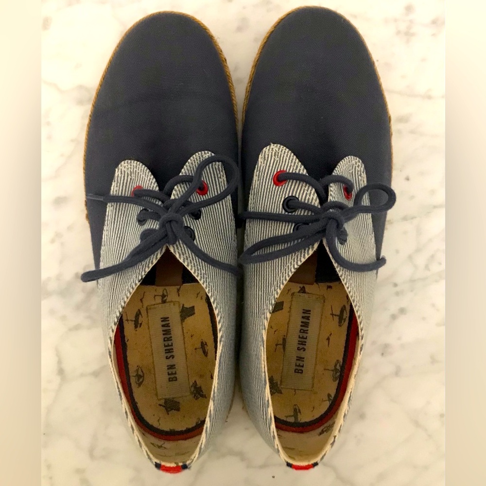Ben Sherman shoes blue denim stripe canvas men’s 8